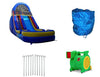 Moonwalk USA Inflatable Bouncers 18'H Cool Blue Inflatable Slide Wet n Dry W-238