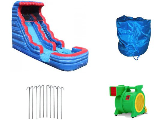 Moonwalk USA Inflatable Bouncers 18'H Tsunami Inflatable Slide Wet n Dry W-066