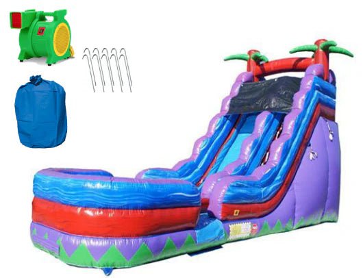 Moonwalk USA Inflatable Bouncers 19'H Purple Slide Wet n Dry W-286