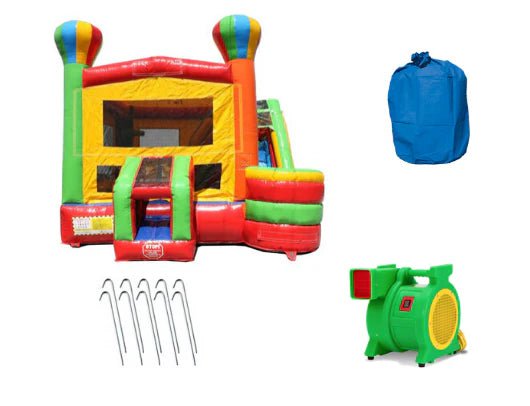 Moonwalk USA Inflatable Bouncers 4-in-1 Commercial Bounce House Combo Wet n Dry C-142