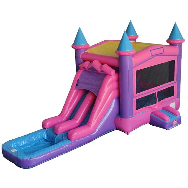 Eagle Bounce Commercial Bounce House Eagle Bounce 14ft Pink Castle Combo with Pool Commercial Bouncer CB-2104