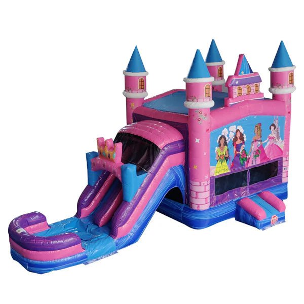 Eagle Bounce Commercial Bounce House Eagle Bounce 17ft 2-Lane Princess Combo Wet n Dry Commercial Bouncer CB-2015