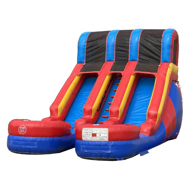 Eagle Bounce Inflatable Slide Eagle Bounce 15'H Dual Lane Red n Blue Slide TB-S-102