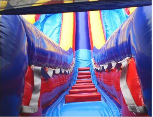Moonwalk USA Inflatable Bouncers 18'H Dual Lane Commercial Inflatable Water Slide W-031