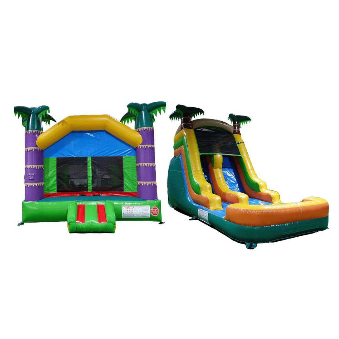 Eagle Bounce Residential Bounce House Palm Tree Bouncer / Palm Tree Slide Eagle Bounce Dura Lite Bouncer & Water Slide Package PKG-A