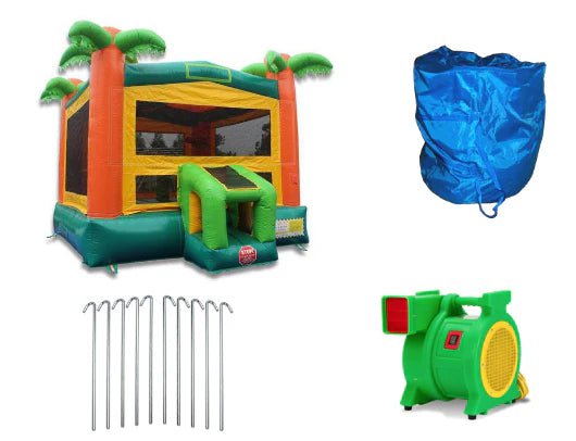 Moonwalk USA Inflatable Bouncers 14' Tropical Commercial Bounce House B-304