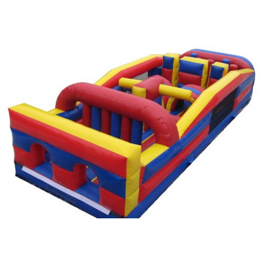 Moonwalk USA Inflatable Slide Red 7 Element Obstacle Course O-151-R