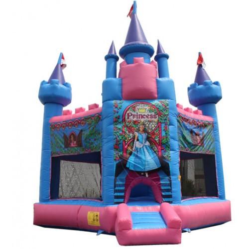 Moonwalk USA Inflatable Slide Princess Castle Commercial Bounce House T-011