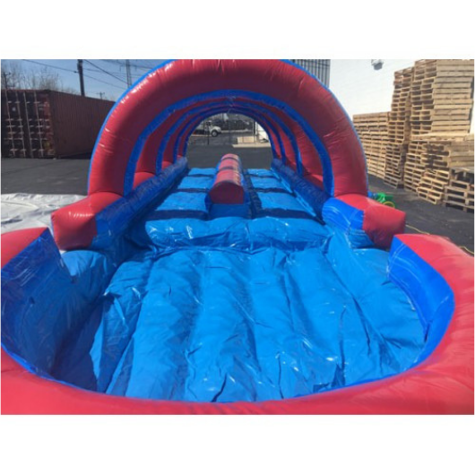 Moonwalk USA Inflatable Slide Dual Lane Tsunami Inflatable Slip N Slide with Pool W-668