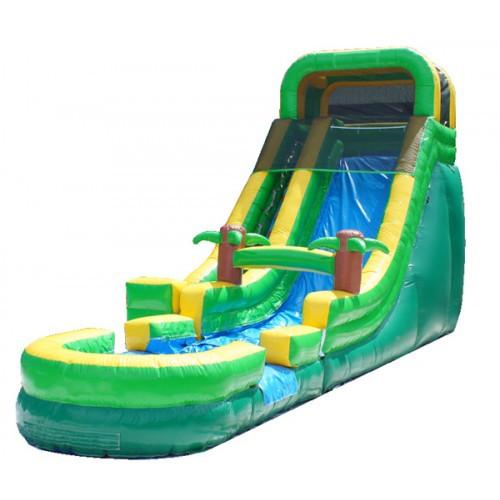 Moonwalk USA Inflatable Slide 18'H Palm Tree Screamer Inflatable Slide Wet n Dry W-302
