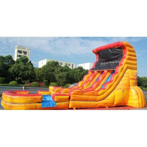 Moonwalk USA Inflatable Slide 19'H Dual Lane Inflatable Wet/Dry Slide With Pool W-356