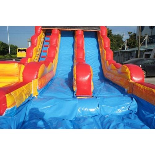 Moonwalk USA Inflatable Slide 19'H Dual Lane Inflatable Wet/Dry Slide With Pool W-356