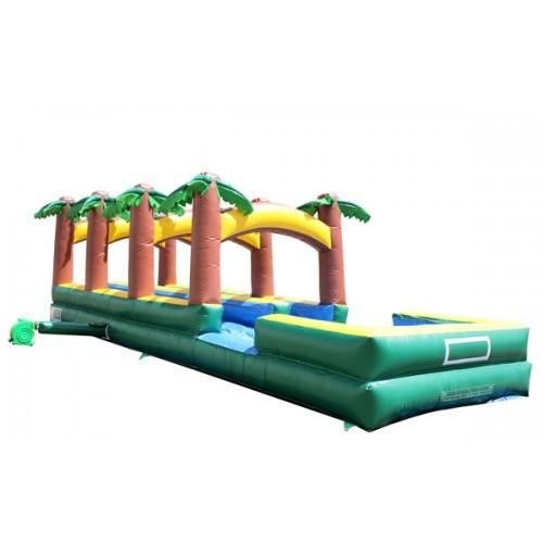 Moonwalk USA Inflatable Slide Dual Lane Paradise Inflatable Slip N Slide with Pool W-662