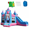 Image of princess castle commercial bounce house with slide combo