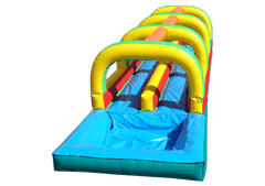 Slip N Slide - 40'L Happy Jump Dual Lane Slip N Slide With Pool - The Bounce House Store