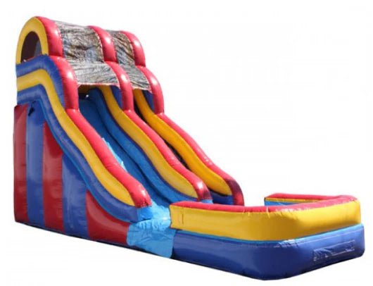 Moonwalk USA Inflatable Bouncers 18'H Double Dip Inflatable Slide Wet n Dry (Red n Blue) W-263