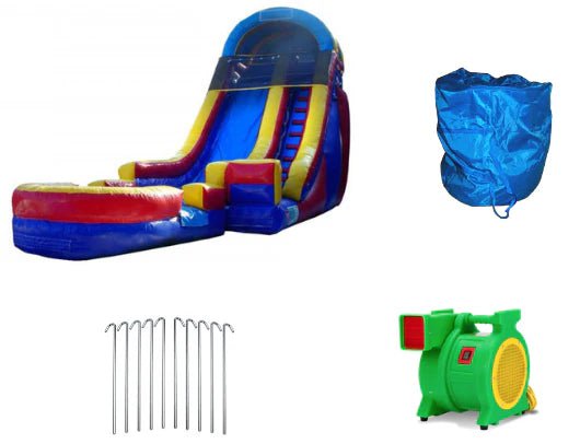 Moonwalk USA Inflatable Bouncers 18'H Rainbow Screamer Inflatable Slide Wet n Dry W-303