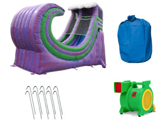 Moonwalk USA Inflatable Bouncers 19'H Rapid Inflatable Slide Wet n Dry W-043