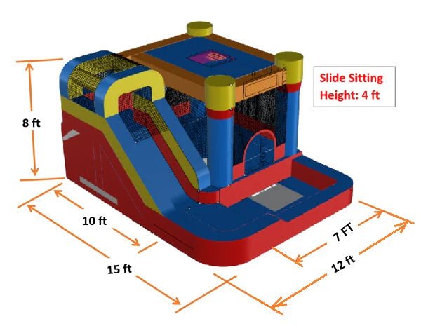 Eagle Bounce Residential Bounce House Eagle Bounce Red N Blue Residential Bouncer & Slide TB-C-001