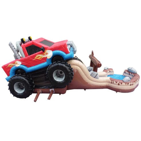 Moonwalk USA Inflatable Bouncers 2-Lane Monster Truck Combo Bouncer Wet n Dry C-050