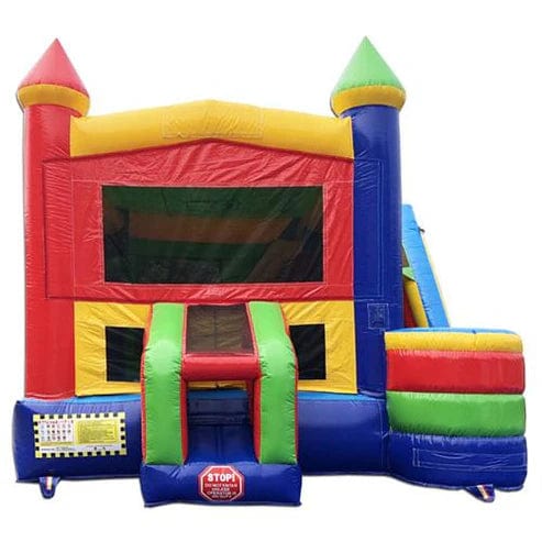 Moonwalk USA Inflatable Bouncers Rainbow Castle Combo Bouncer Wet n Dry C-141