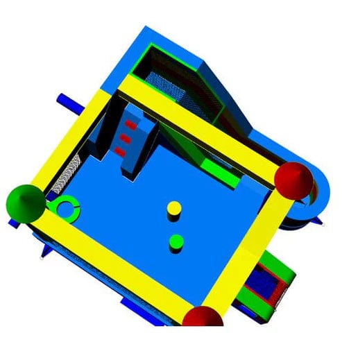 Moonwalk USA Inflatable Bouncers Rainbow Castle Combo Bouncer Wet n Dry C-141