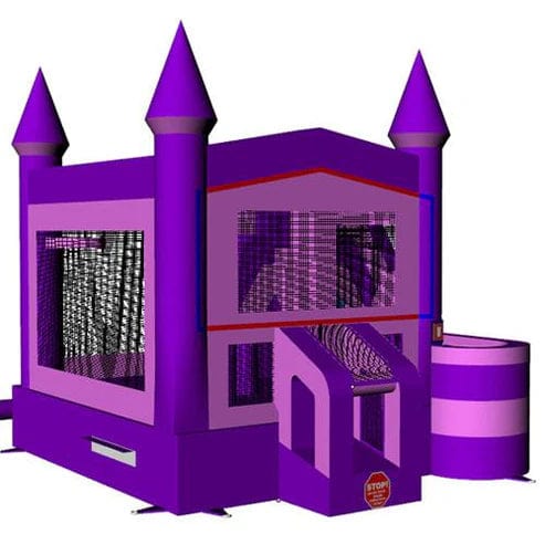 Moonwalk USA Inflatable Bouncers Pink Castle Combo Bouncer Wet n Dry C-144