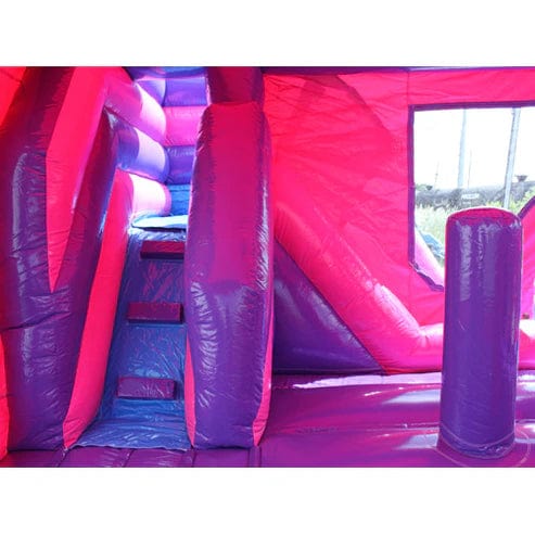 Moonwalk USA Inflatable Bouncers Pink Castle Combo Bouncer Wet n Dry C-144