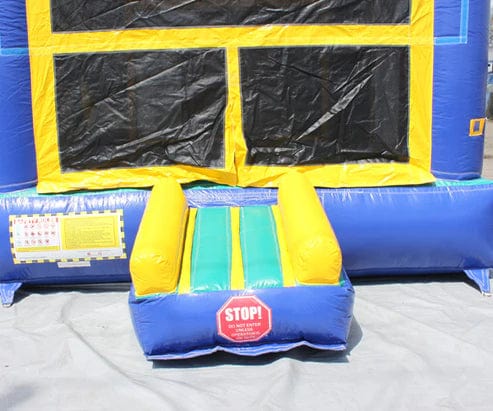 Moonwalk USA Inflatable Bouncers 2-Lane Green n Blue Combo Bouncer w/ Pool C-183