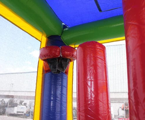 Moonwalk USA Inflatable Bouncers 2-Lane Green n Blue Combo Bouncer w/ Pool C-183