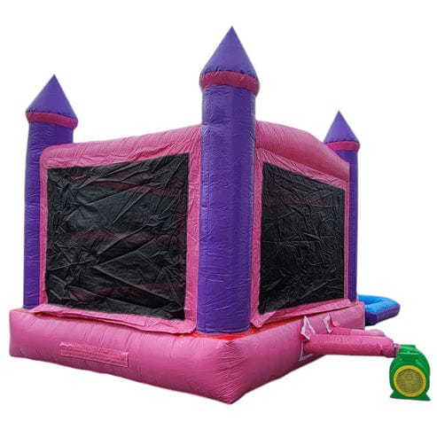 Moonwalk USA Inflatable Bouncers 2-Lane Pink Castle Combo Bouncer w/ Pool C-187