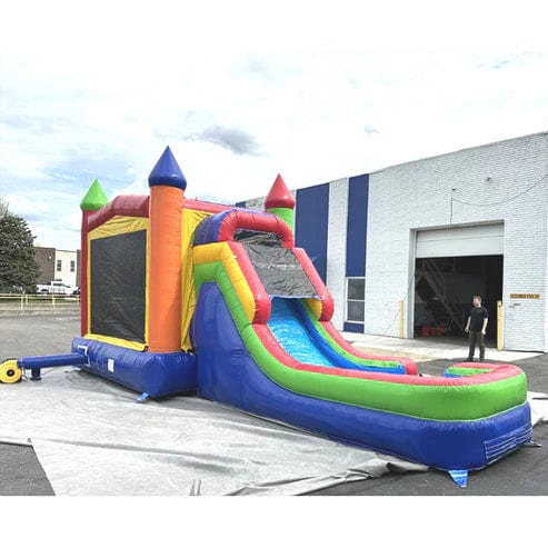 Moonwalk USA Inflatable Bouncers Rainbow Combo Bouncer Wet n Dry C-232