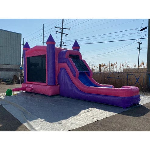 Moonwalk USA Inflatable Bouncers Pink Castle Combo Bouncer (Medium) Wet n Dry C-233