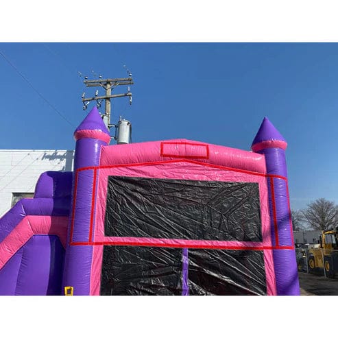 Moonwalk USA Inflatable Bouncers Pink Castle Combo Bouncer (Medium) Wet n Dry C-233
