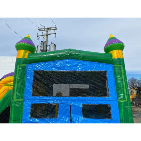 Moonwalk USA Inflatable Bouncers 2-Lane Green Combo Bouncer Wet n Dry C-284