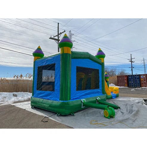 Moonwalk USA Inflatable Bouncers 2-Lane Green Combo Bouncer Wet n Dry C-284