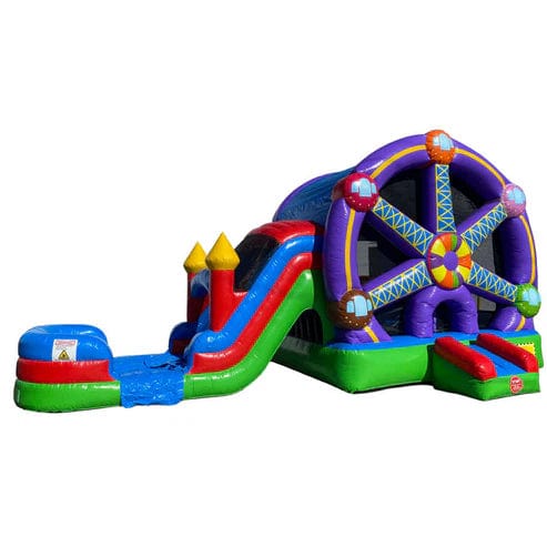 Moonwalk USA Inflatable Bouncers 2-Lane Ferris Wheel Combo Bouncer Wet n Dry C-289