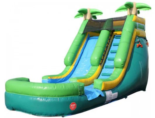 Moonwalk USA Inflatable Slide 13'H Palm Tree Inflatable Slide Wet/Dry W-353