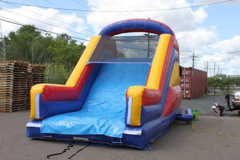 Moonwalk USA Inflatable Bouncers 12'H Dual Lane Slide With Removable Pool Bouncer O-035