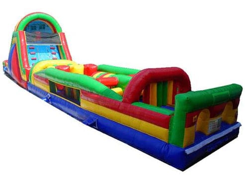 Moonwalk USA Inflatable Bouncers 62'Lx15'H Wet n Dry Obstacle Bouncer - Green O-122-G