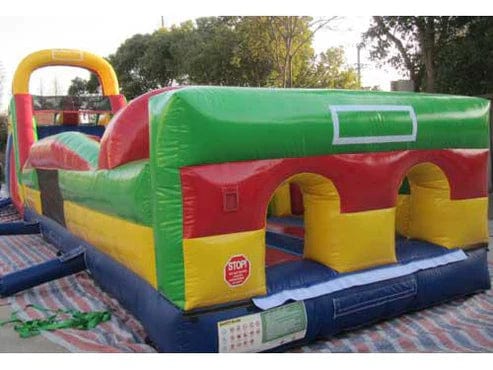 Moonwalk USA Inflatable Bouncers 62'Lx15'H Wet n Dry Obstacle Bouncer - Green O-122-G