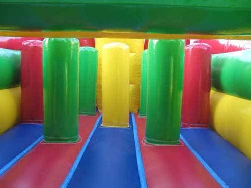 Moonwalk USA Inflatable Bouncers 62'Lx15'H Wet n Dry Obstacle Bouncer - Green O-122-G