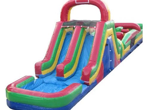 Moonwalk USA Inflatable Bouncers 62'Lx15'H Wet n Dry Obstacle Bouncer - Green O-122-G