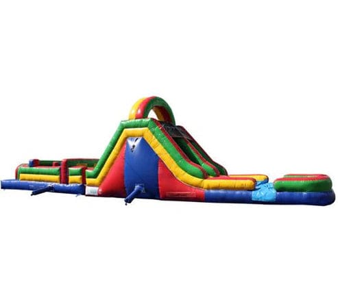 Moonwalk USA Inflatable Bouncers 51'Lx15'H Wet n Dry Obstacle Course Bouncer (Green) O-125-G