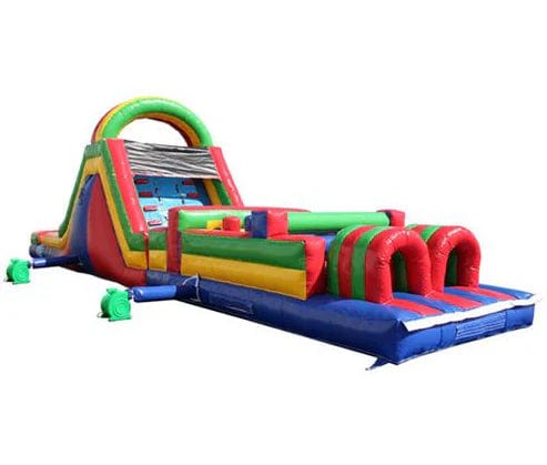 Moonwalk USA Inflatable Bouncers 51'Lx15'H Wet n Dry Obstacle Course Bouncer (Green) O-125-G