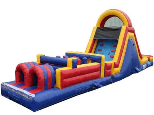 Moonwalk USA Inflatable Bouncers 51'Lx15'H Wet n Dry Obstacle Course Bouncer (Red) O-125-R