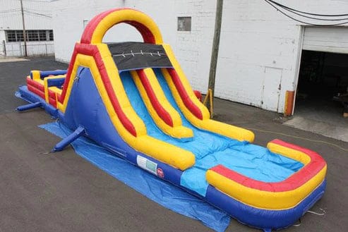 Moonwalk USA Inflatable Bouncers 51'Lx15'H Wet n Dry Obstacle Course Bouncer (Red) O-125-R