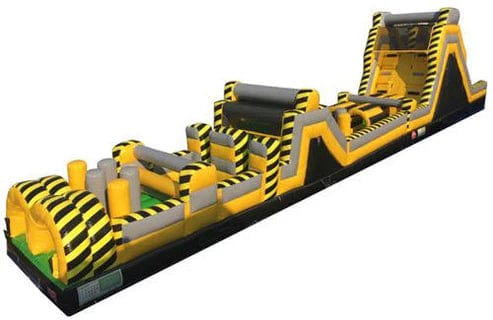 Moonwalk USA Inflatable Bouncers 85'L Construction Obstacle Course Bouncer with Removable Pool O-147-With-Pool