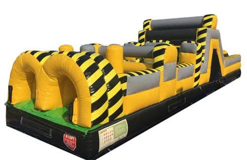 Moonwalk USA Inflatable Bouncers 85'L Construction Obstacle Course Bouncer with Removable Pool O-147-With-Pool