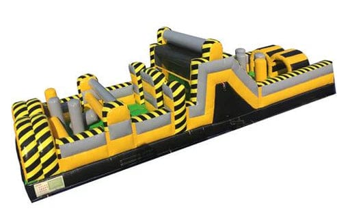 Moonwalk USA Inflatable Bouncers 85'L Construction Obstacle Course Bouncer with Removable Pool O-147-With-Pool